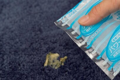 カーペットについたガムをはがす方法。油でとかすor冷やして固める、どちらが有効？