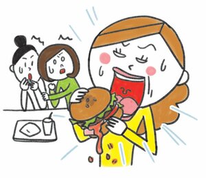 中の具がずるっと出ないように食べる前に対策を【ハンバーガー】