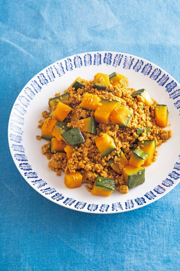 豚ひき肉とカボチャの炒め