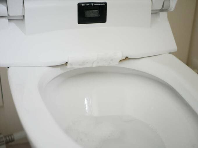 ウォシュレット部分にコットン