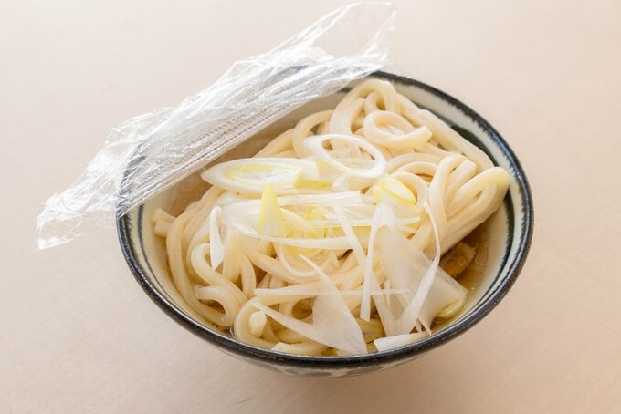 ラップしたうどん