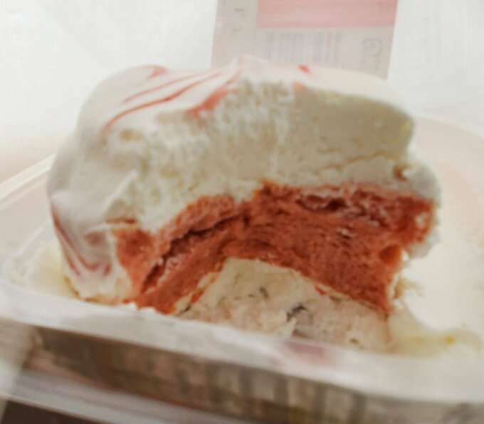 おぼれクリームのパンケーキの断面