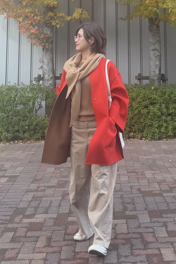 50代ストールコーデ3