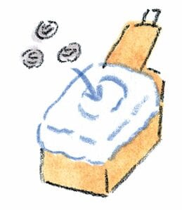 バケツの中にもう1枚ゴミ袋を敷き入れ