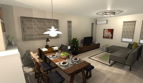 こたつはリビング学習にもおすすめ。子どもの成長に合わせた配置をシミュレーション