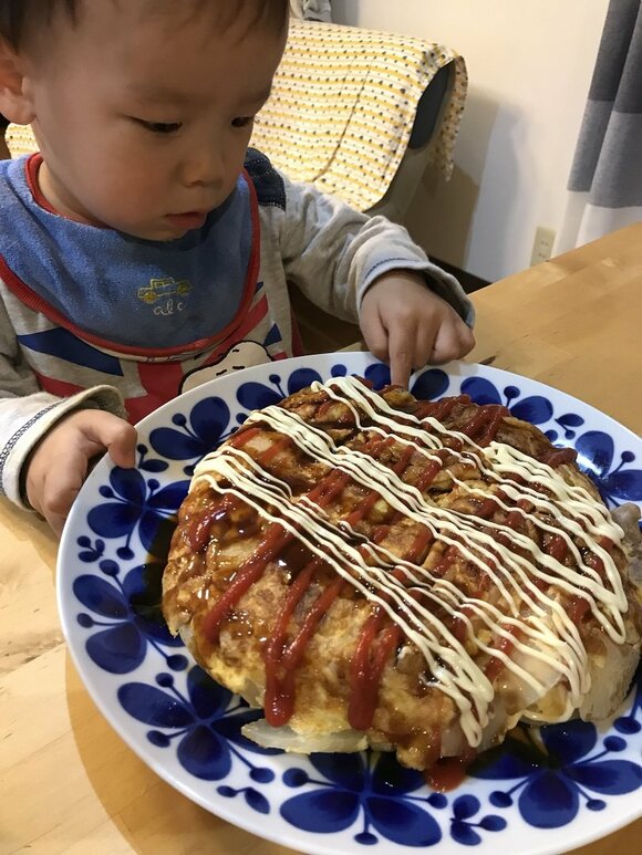 お好み焼き風大根オムレツ