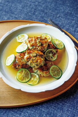 笠原将弘さんも推しの「オクラ豆腐ハンバーグ」。スダチあんかけがプロの味