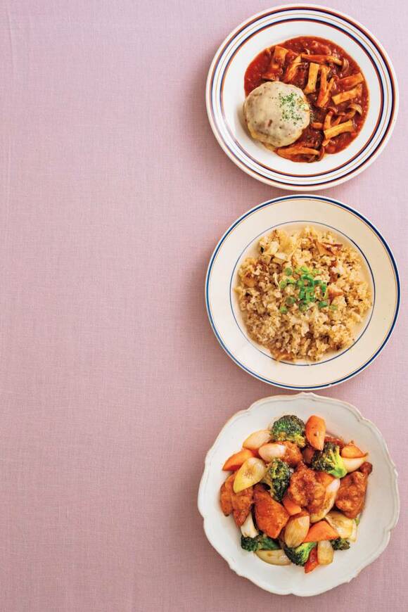 ハンバーグチャーハン酢鶏