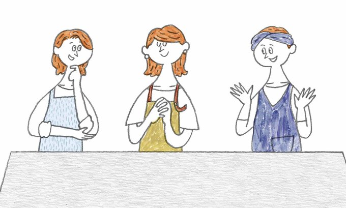 家事代行スタッフ3名のイラスト