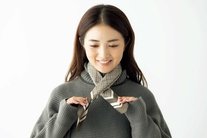 首にかける画像