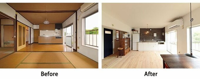 天板とシンク、収納は既存利用してリノベ