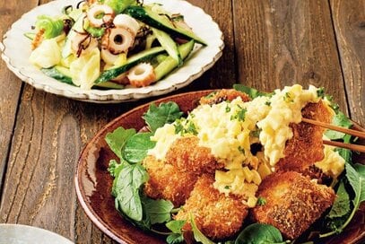 「鮭のフライ」と「塩昆布ナムル」献立。2品で大満足レシピ