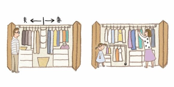 クローゼットは人別にした方がいいの？全員分をまとめた方がいいの？