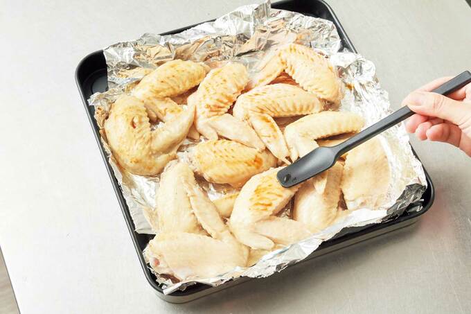 おつまみ塩手羽先の製作過程