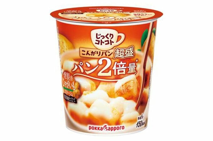 ポッカサッポロ「じっくりコトコトこんがりパン 超盛 燻製香じゃがいもポタージュ」