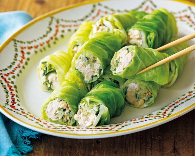 ササミ入りキャベツの生春巻き風