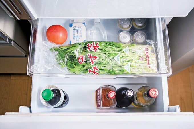 野菜室にミズナなど