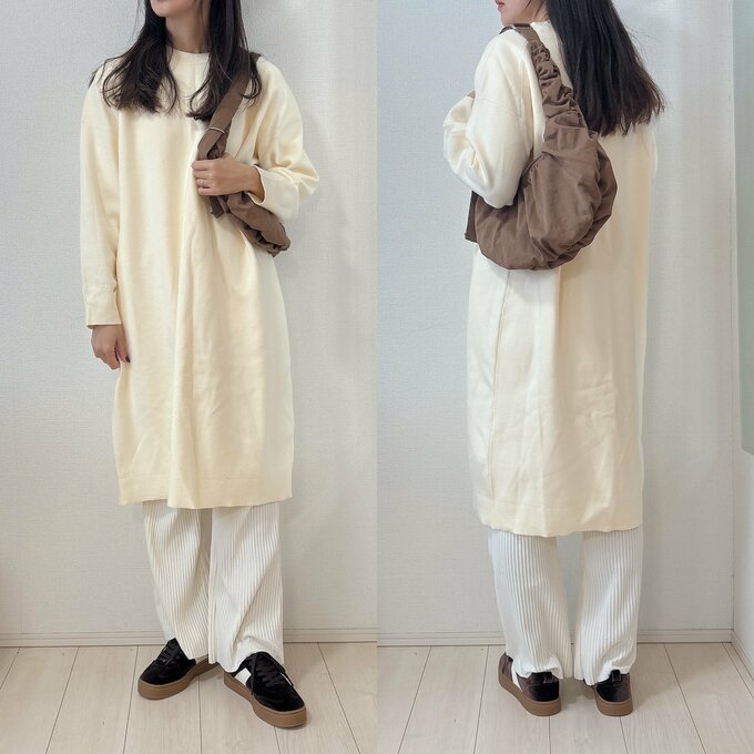 裏起毛ショーゼットリブパンツ　コーデ