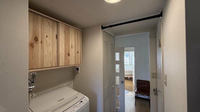 脱衣所のつっぱり棒