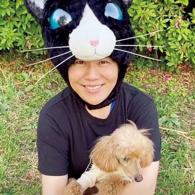 老犬のオッポと青木さん