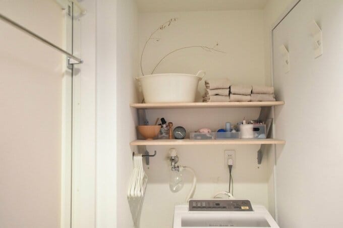 タオルを収納している洗濯コーナー