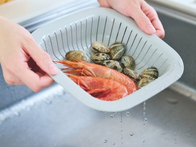 コランダーで水きり