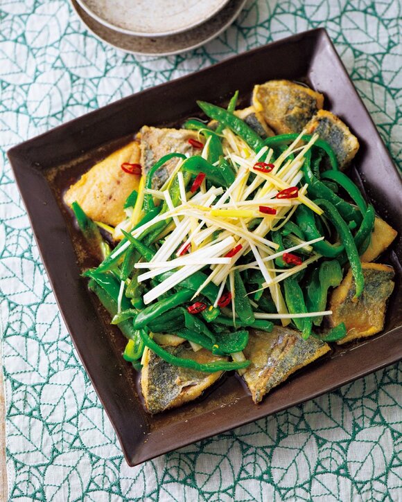 ピーマンとアジの南蛮漬け