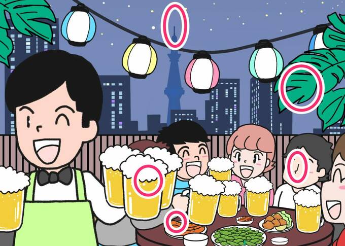 ビアガーデン間違い探し答え