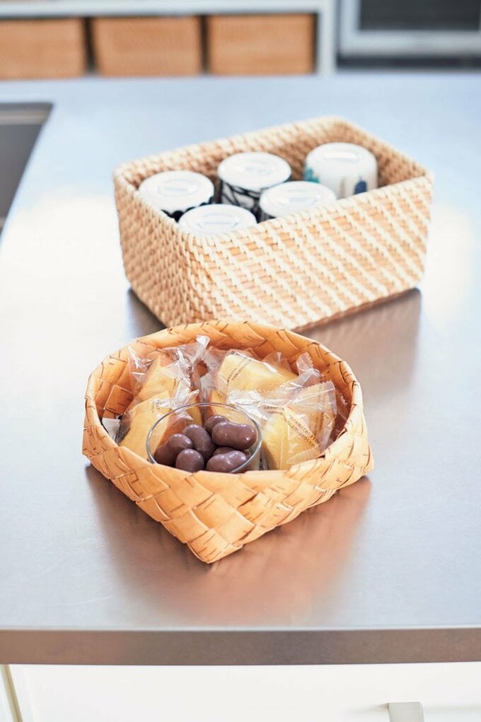 カゴをフル活用しておもてなし