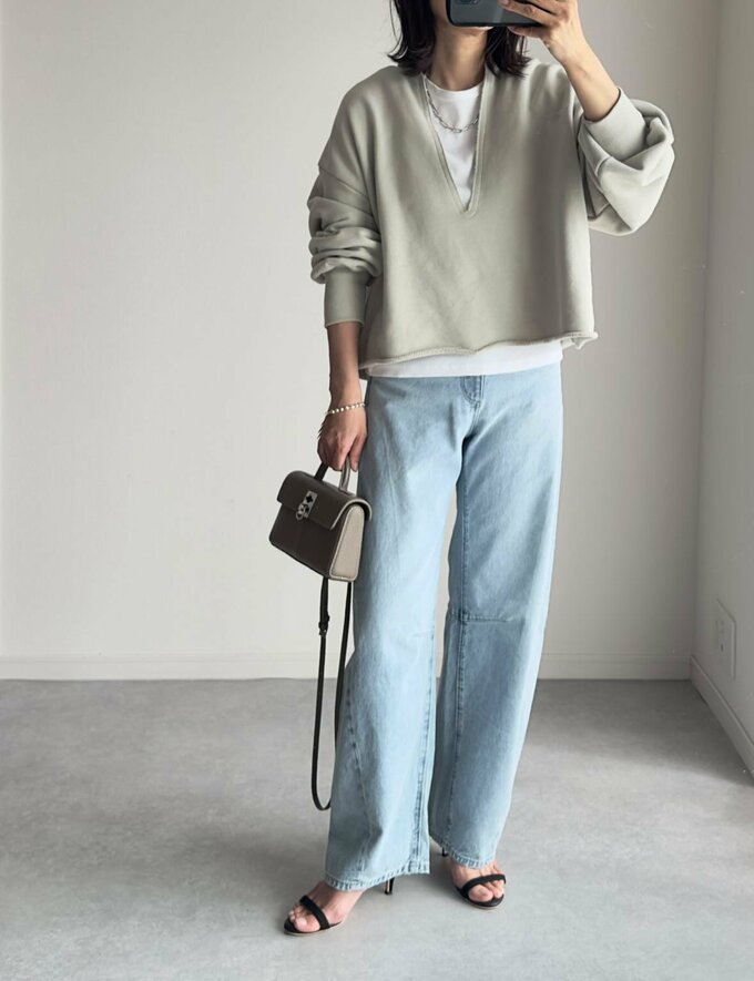 ユミさんGU「バレルレッグジーンズ」コーデ3