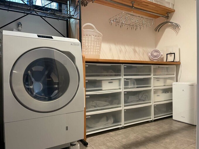 洗濯機からすぐ干せる