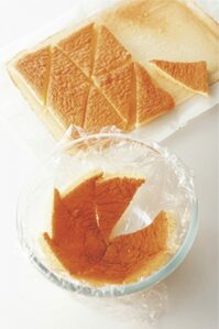 スポンジ8枚を放射状に敷く