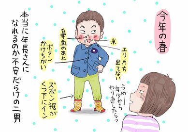【子育て絵日記】二男が年長に。長男との違いに不安がありつつ…成長を見守りたい！