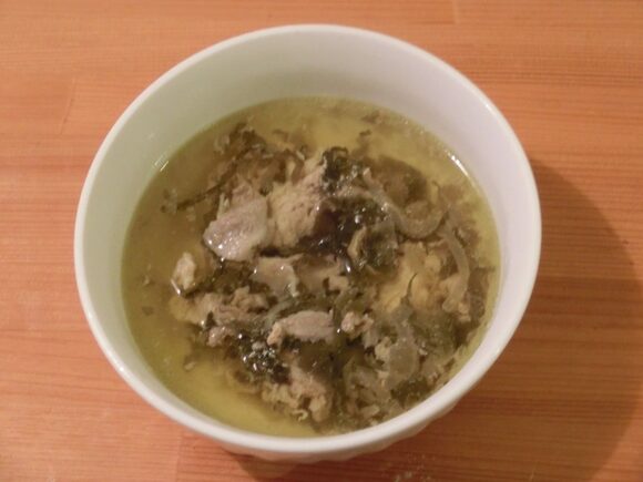 豚肉と高菜スープ