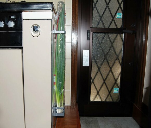 長い野菜の一時置き場