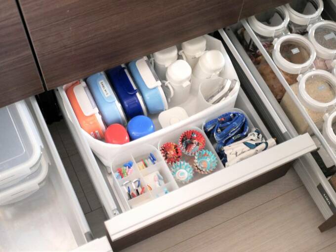 高さがある引き出しを有効活用