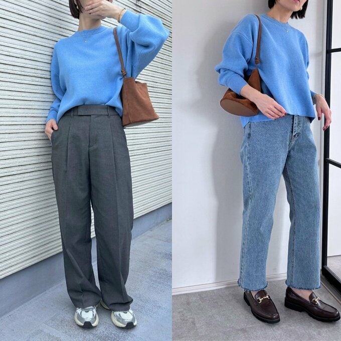 おとさんコットンニット春着まわしコーデ