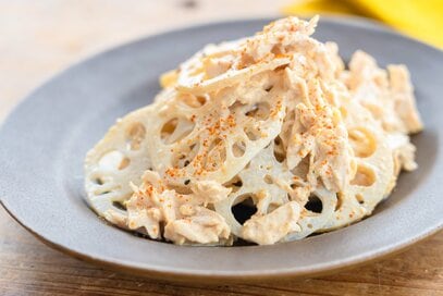 秋先どり！レンコンが主役の「ゴママヨあえ」レシピ。鶏ササミはレンチンで簡単調理