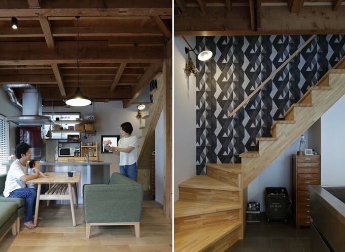 キッチン裏に階段