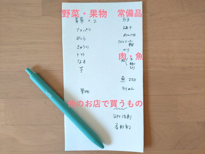 買い物メモ