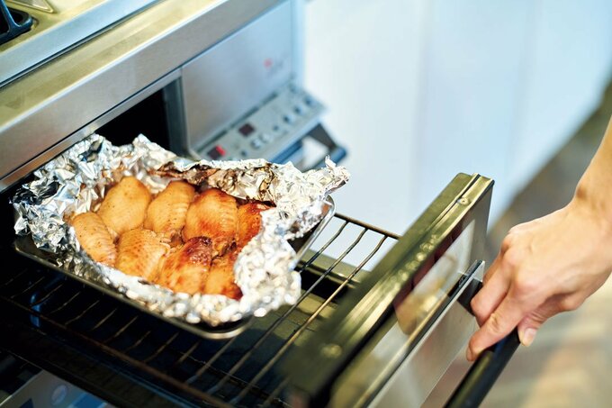 魚焼きグリルにホイル