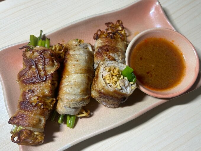 ラーメンの豚肉巻き 完成