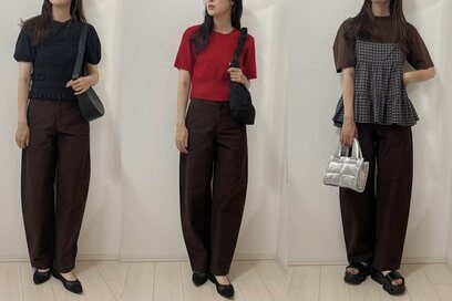 40代、大バズり中のユニクロ“美脚パンツ”で着まわしコーデ5つ。下半身カバー力が最高すぎる