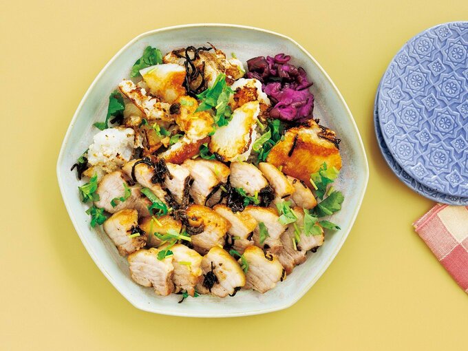 塩昆布塩豚と長イモの石窯おまかせ焼き