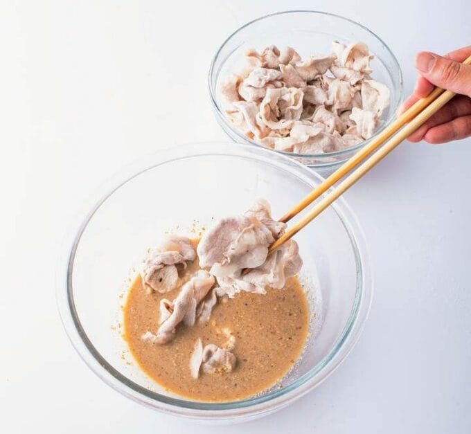 豚しゃぶにタレ