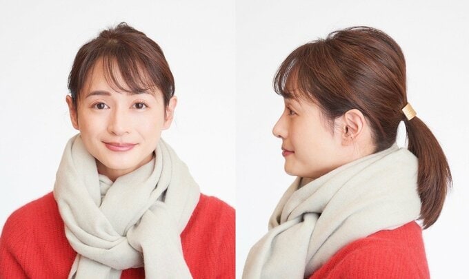 マフラーを巻いた女性