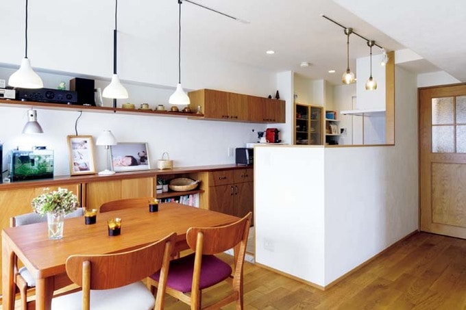 オープンにしてLDと一体にしたキッチン