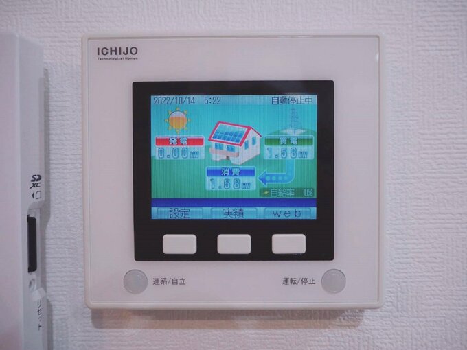 太陽光発電がわかる操作パネル