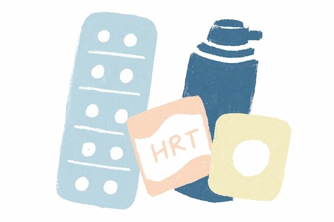 ホルモン補充療法(HRT)に使われる薬のイラスト