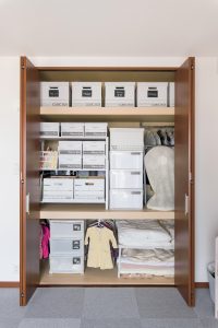 基本は白で統一したボックス＆引き出し収納